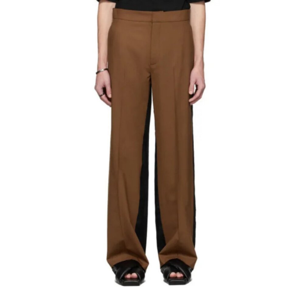 Gauchere Women's Wool-Blend Brown & Black Tilla Trousers Size 38